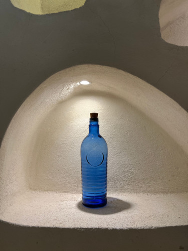 بطری شیشه ای مدل خورشیدی کبالتی مدل ایتالیایی یک لیتری